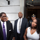 Bill Cosby (center) on June 17, 2017, in Norristown, Pa.